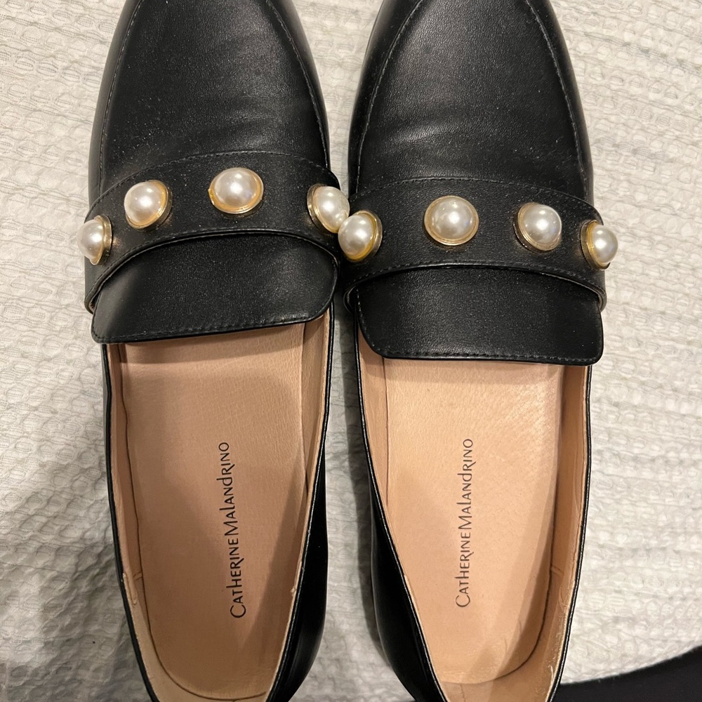Catherine Malandrino Black Leather Loafers